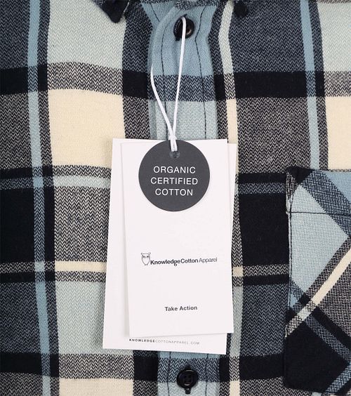 KnowledgeCotton Apparel Skjorte Lysblå Rutet Product / Detail