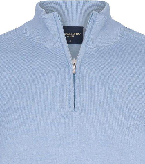 Cavallaro Palio Half Zip Trui Wolmix Lichtblauw Product / Detail