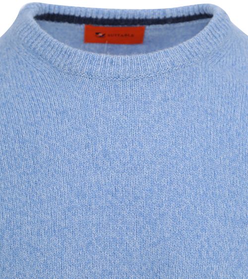 Suitable Lambswool Pullover O-Neck Light Blue Product / Detail