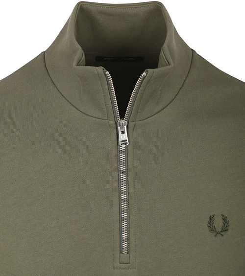 Maglione half zip Fred Perry verde oliva Product / Detail