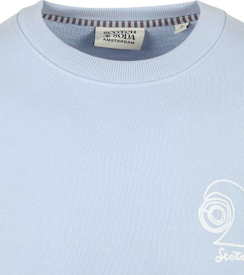 Maglione Scotch and Soda ricamato azzurro chiaro Product / Detail