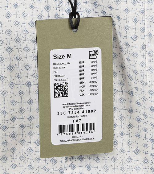 Marc O'Polo Overhemd Short Sleeves Print Wit Product / Detail