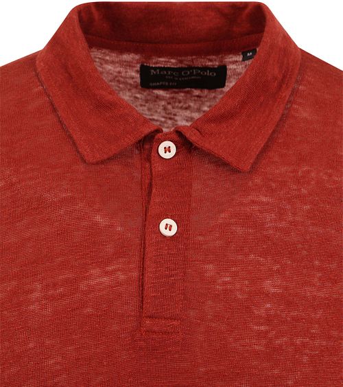 Marc O'Polo Poloshirt i linned Rød Product / Detail