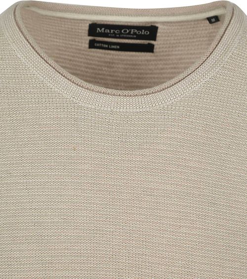 Marc O'Polo Pullover Crewneck Cotton/Linen Grå Silke Product / Detail