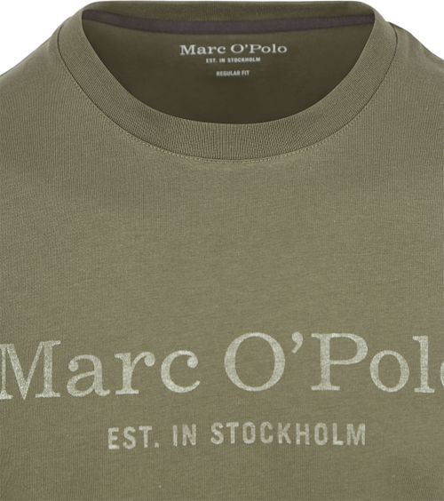 Marc O'Polo T-Shirt Logo Donkergroen Product / Detail