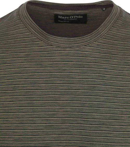 Marc O'Polo T-shirt Slub Stripes Mørkegrøn Product / Detail