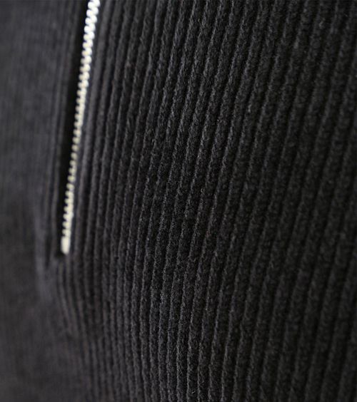 Marc O'Polo Half Zip Trui Corduroy Zwart Product / Detail