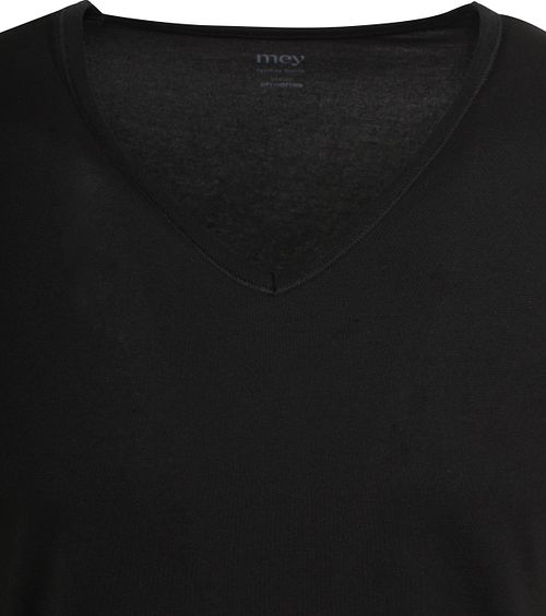 Mey V-hals Dry Cotton T-shirt Zwart 2-Pack Product / Detail