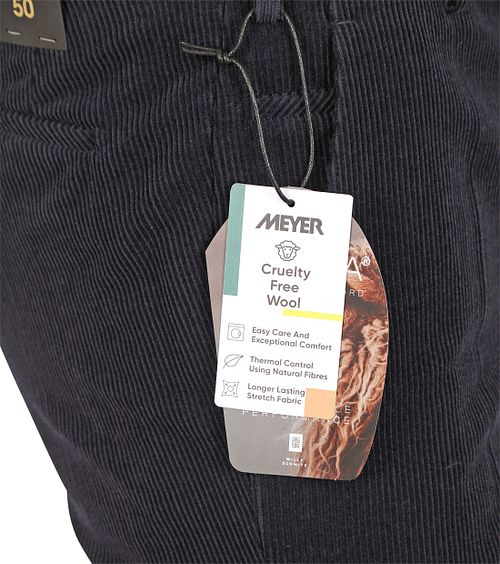 Meyer chino Roma z wełnianego sztruksu w kolorze granatowym Product / Detail