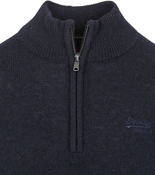 Superdry Henley Essensiell halv glidelås Navy Product / Detail