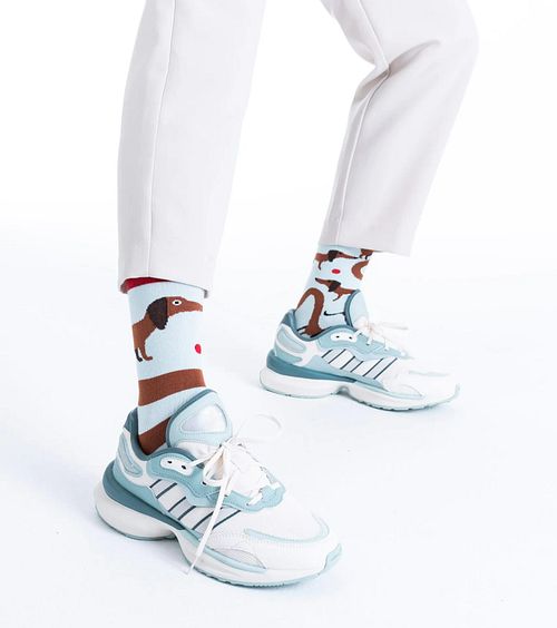 Many Mornings Socken Dackel Model / Detail