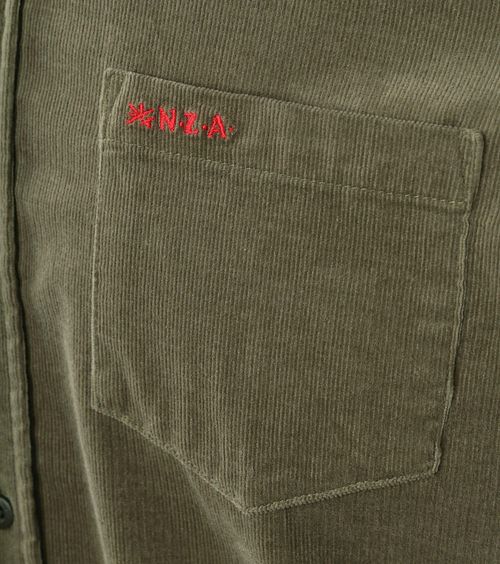 NZA Chemise Omar Fine Corduroy Vert Olive Product / Detail