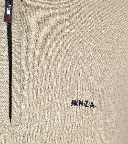 Sweter NZA Half Zip Christopher w melanżu w kolorze piaskowym Product / Detail
