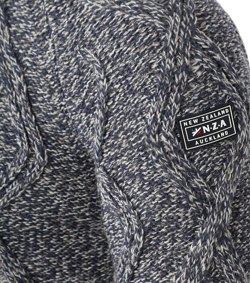 NZA Turtleneck Eli Cable Melange Navy Product / Detail