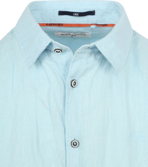 No Excess Short Sleeve Hemd Leinen Hellblau Product / Detail