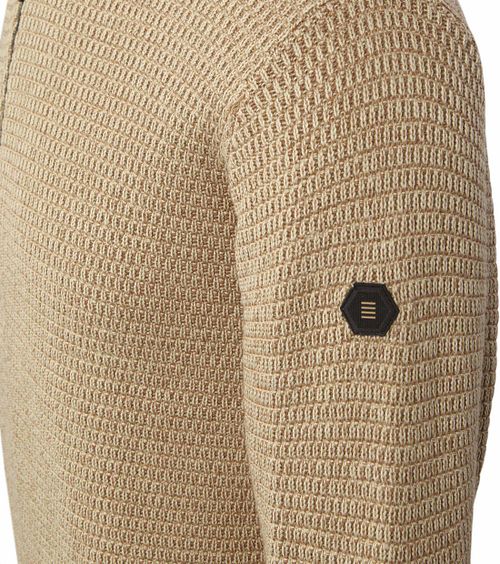 No Excess jersey de punto melange beige con media cremallera y textura Product / Detail