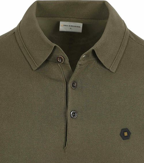 No Excess Knitted Poloshirt Olijfgroen Product / Detail