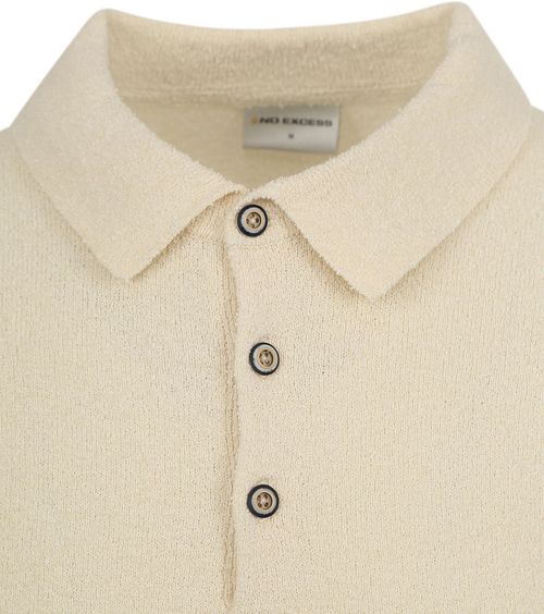 No Excess Strikkede poloshirt i struktur, Ecru Product / Detail