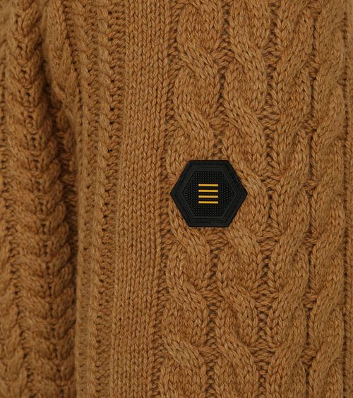 No Excess sweter z dzianiny z mieszanki wełny brązowy Product / Detail
