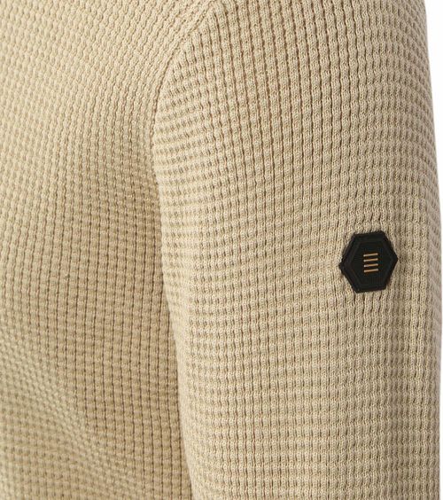 No Excess sweter z krótkim zamkiem Half Zip, struktura melange, beżowy Product / Detail