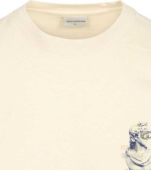 No-Excess T-skjorte Slub med plasserte trykk i kremfarget Product / Detail