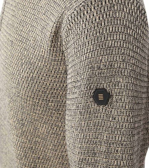 No Excess Half Zip Pullover I Struktur Melange Stone Product / Detail