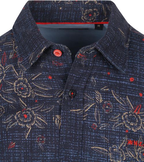 NZA Skjorta Gunner Print Navy Product / Detail