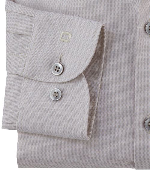 OLYMP Level 5 Skjorta Struktur Ekru Model / Detail