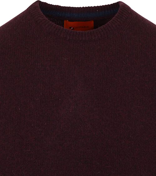 Suitable Pullover Wol O-Hals Bordeaux Product / Detail