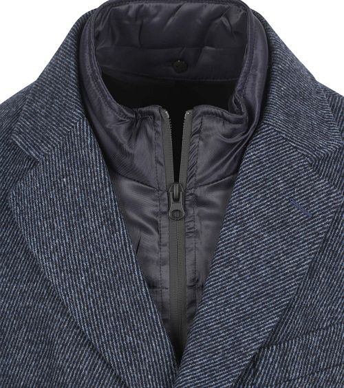 Passende Frakke Wol Twill Mørkeblå Product / Detail