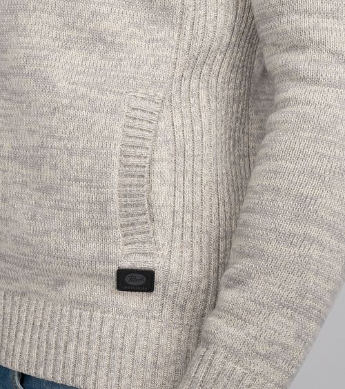 Petrol Strickjacke Elim Greige Model / Detail