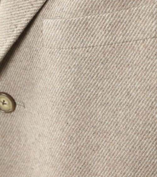 Płaszcz Suitable z wełny w splocie twill, piaskowy Product / Detail