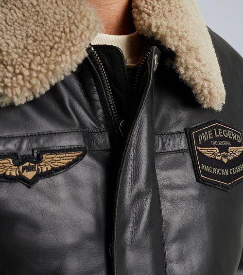 PME Legend Jas Hudson Buff Leer Zwart Model / Detail