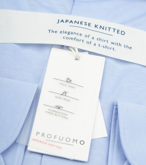 Profuomo Japanskt Stickat Skjorta Ljusblå Product / Detail