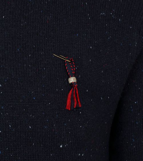 Pullover Scotch and Soda in misto lana screziato blu scuro Product / Detail