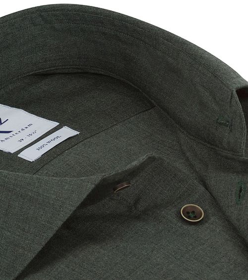 R2 Skjorta i Mörkgrön Ull Product / Detail