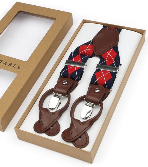 Suitable Luxe Bretelles A Carreaux Rouge Verpakking