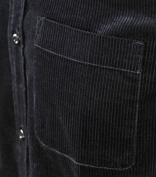 Scotch and Soda Solid Corduroy Hemd Schwarz Product / Detail