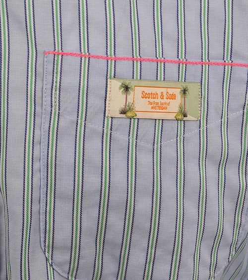 Scotch and Soda Chemise à Rayures Bleu Clair Product / Detail