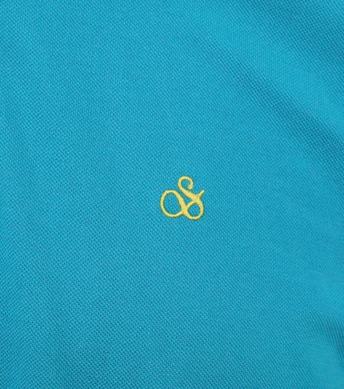 Scotch and Soda Pique Poloshirt Turquoise Product / Detail