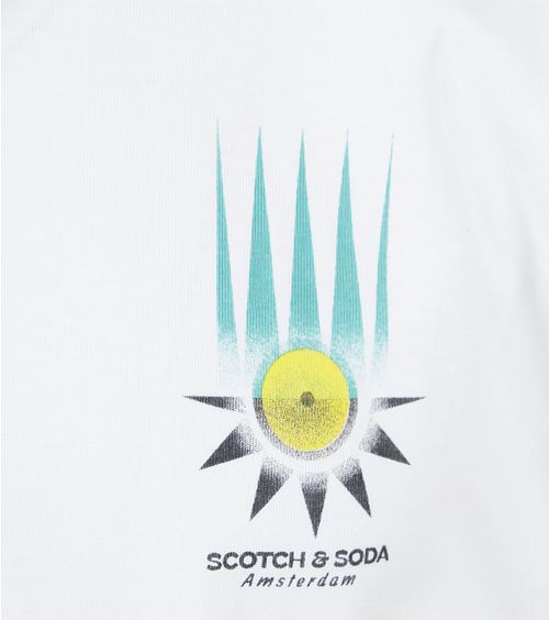 Scotch & Soda T-Shirt z grafiką w kolorze białym Product / Detail