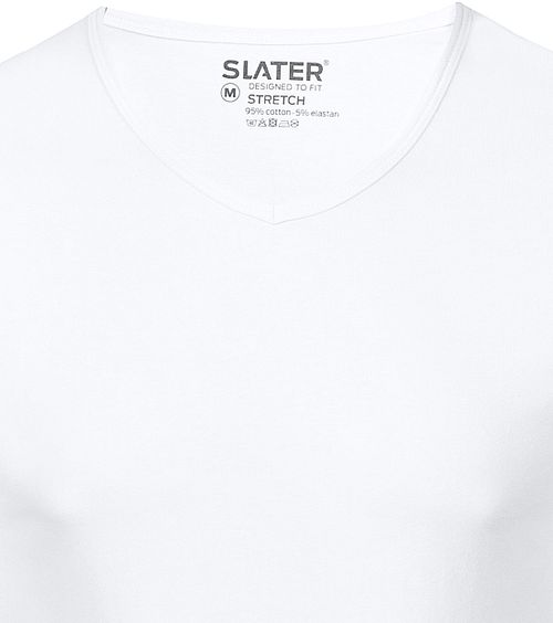Slater 2-pakning med stretch V-hals T-skjorte Hvit Product / Detail