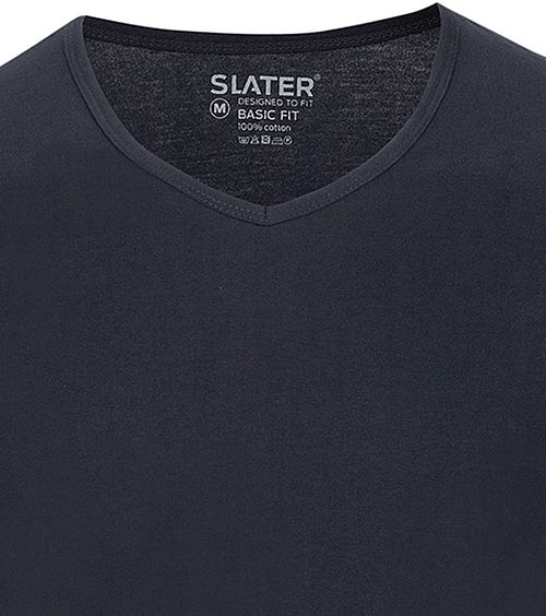 Slater 4-pakke Basic Fit T-skjorte V-hals Marineblå Product / Detail