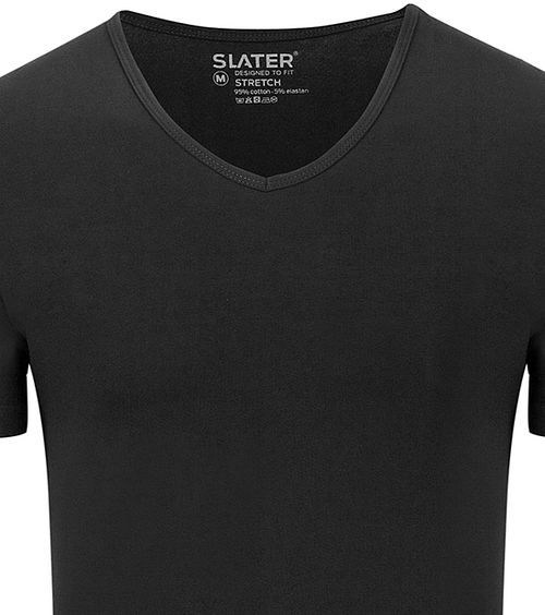 Slater 2-pack Stretch V-hals T-shirt Zwart Product / Detail
