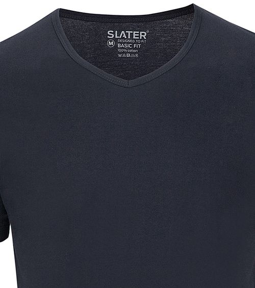 Slater 2-pack Basic Fit T-shirt V-hals Blauw Product / Detail