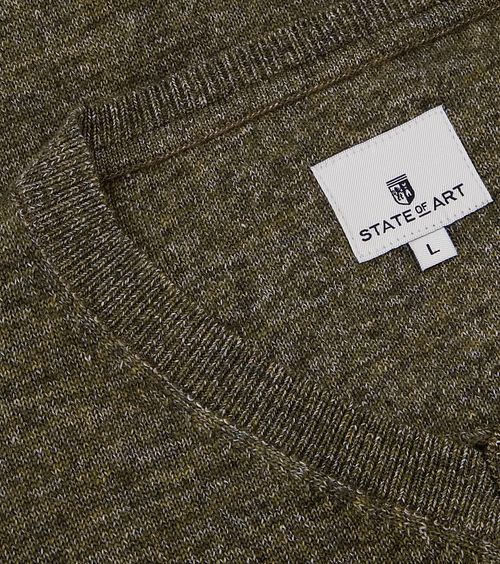 State Of Art Sweater V-Neck Green Melange Product / Detail