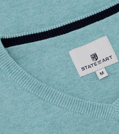 State Of Art Sweater V-Neck Azure Blue Product / Detail
