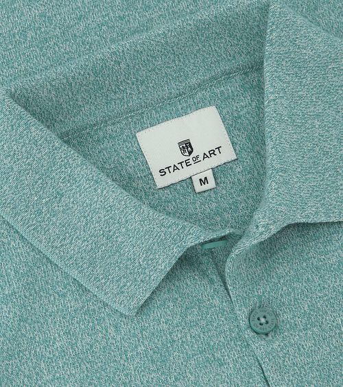 State Of Art Strikket Poloshirt Grøn Product / Detail