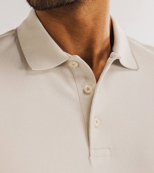 State of Art Poloshirt Piqué Greige Model / Detail