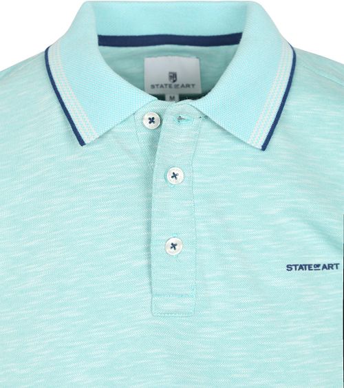 State of Art Polo Slubmelange Lysblå Product / Detail